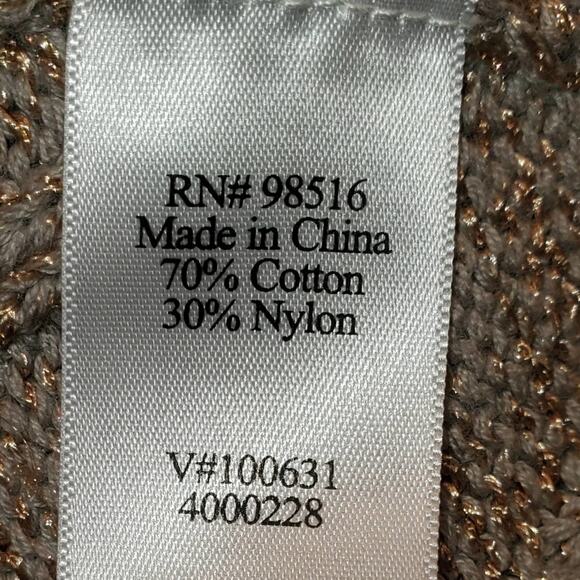 COLDWATER Creek Women's Oversize Knit Sweater Shark Bite Style Vest Size Large - Picture 6 of 6